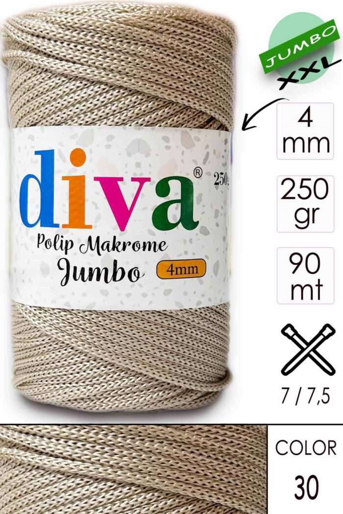 PP Makrome Jumbo 250 gr (4 mm) 30 Pudra - Görsel 1