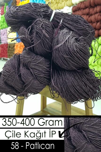 350-400 Gram Kağıt İplik - 58 - Patlıcan