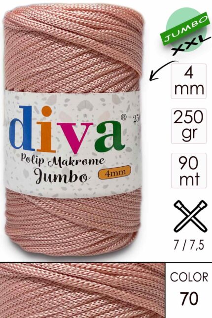 PP Makrome Jumbo 250 gr (4 mm) 70 Somon
