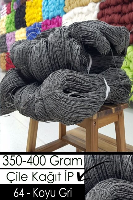 350-400 Gram Kağıt İplik - 64 - Koyu Gri