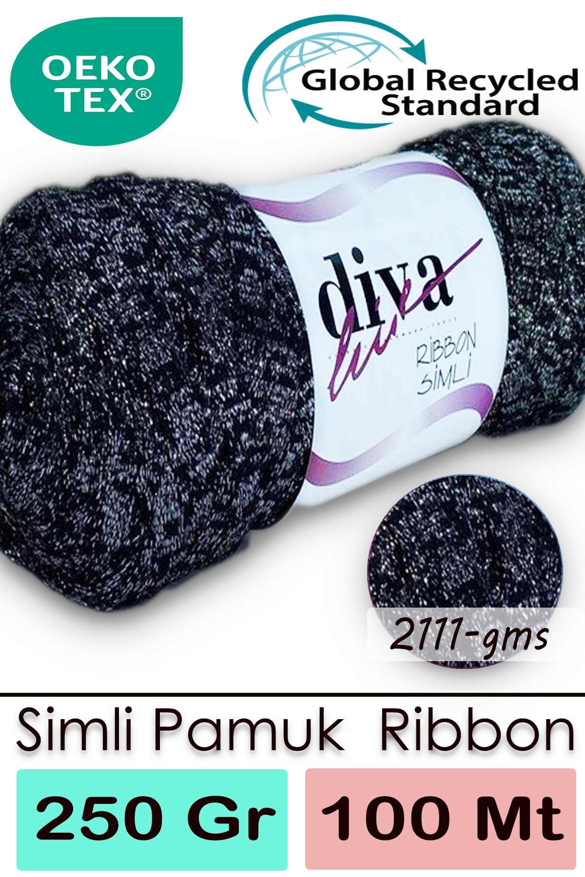 Diva Ribbon Simli 2111GMS Siyah-Gümüş - Görsel 1