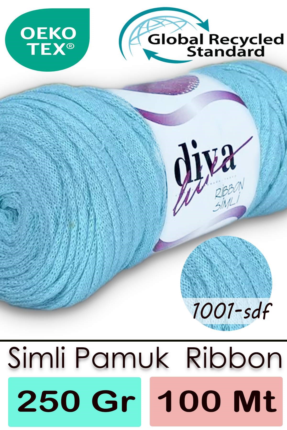 Diva Ribbon Simli 1001SDF Soft Mint - Görsel 1