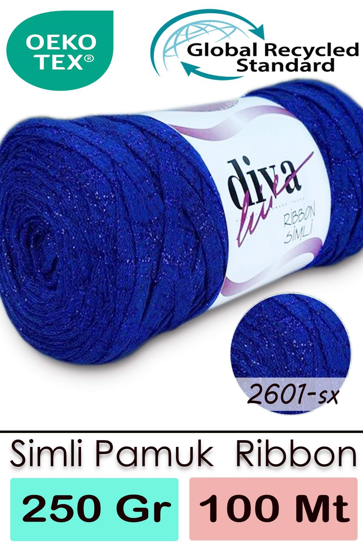 Diva Ribbon Simli 2601SX Saks Mavi - Görsel 1