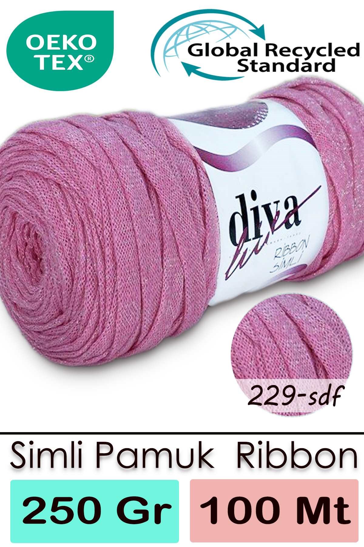 Diva Ribbon Simli 229SDF Pembe - Görsel 1