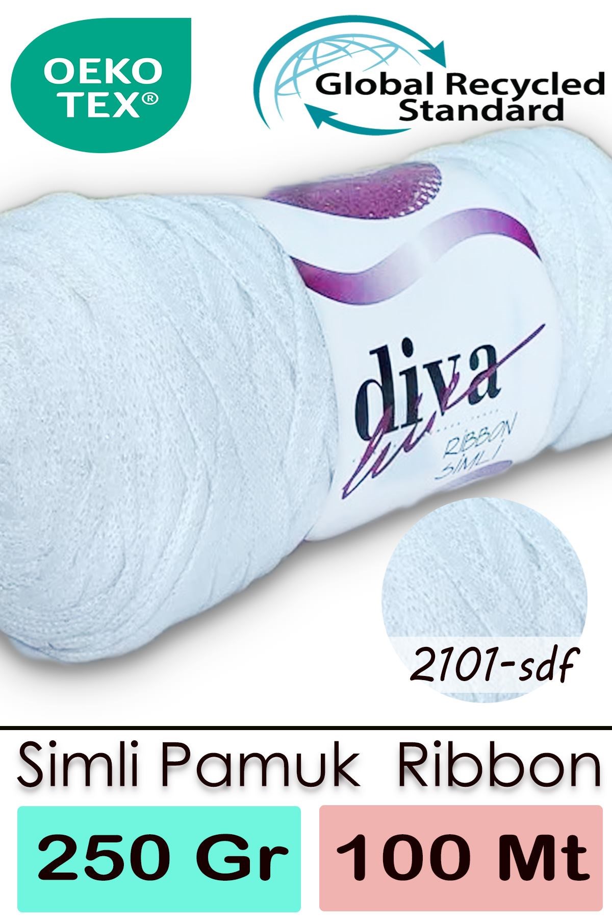 Diva Ribbon Simli 2101SDF Beyaz - Görsel 1
