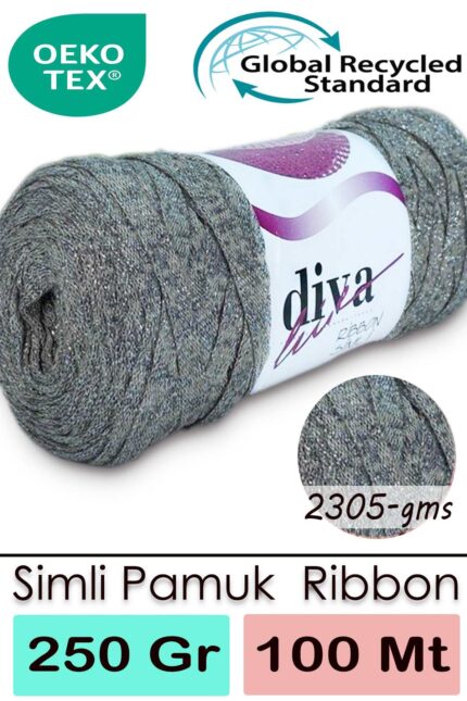 Diva Ribbon Simli 2305GMS Bej-Gümüş