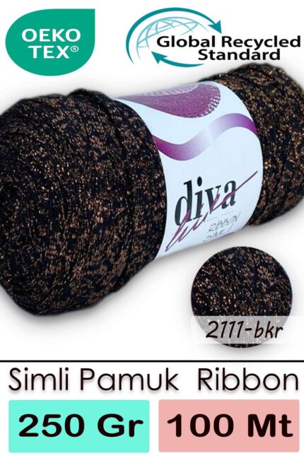 Diva Ribbon Simli 2111BKR Siyah-Bakır