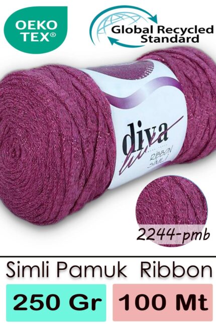 Diva Ribbon Simli 2244PMB Koyu Pembe