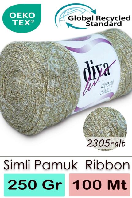 Diva Ribbon Simli 2305ALT Bej-Altın