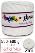 550-600 Gram Lüks Penye Kumaş İplik - T Shirt Yarn - Fabric 2101 Beyaz