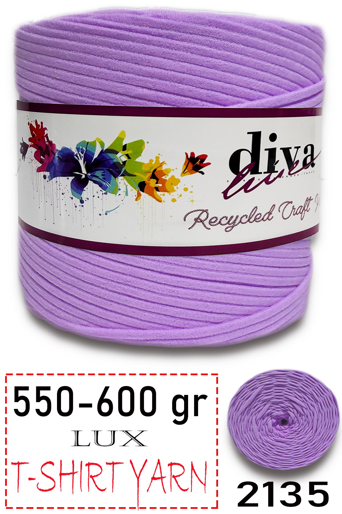 550-600 Gram Lüks Penye Kumaş İplik - T Shirt Yarn - Fabric 2135 Lila - Görsel 1
