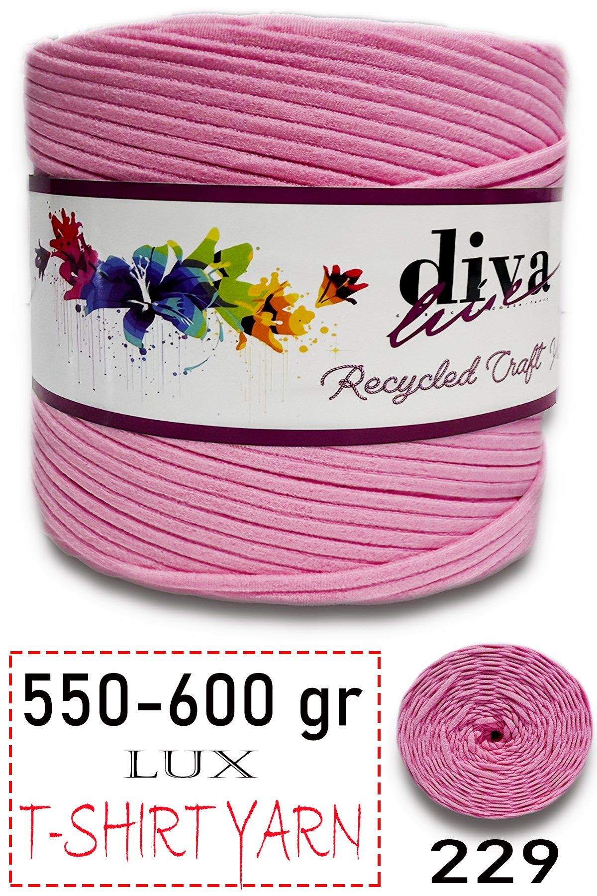 550-600 Gram Lüks Penye Kumaş İplik - T Shirt Yarn - Fabric 229 Pembe - Görsel 1